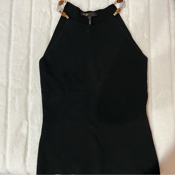 NWOT Maje Black Tank Top With Beaded Straps—with some pilling - Picture 9 of 16